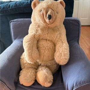 Vintage Folkmanis Puppet Furry Folk Tales Bear Brown Blonde 24” Plush Folktales